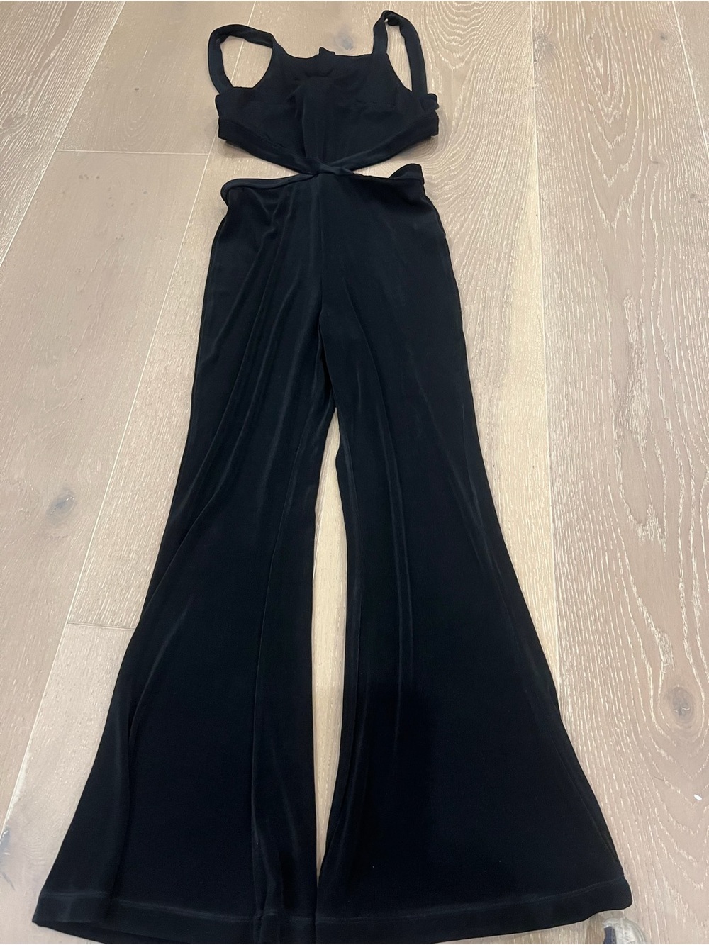 Free People Black Cutout Wide-Leg Jumpsuit